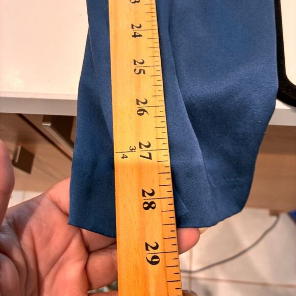 INTERMIX Teal Silk Belted Jumpsuit Sz 4 - Picture 8 of 11